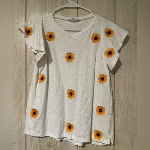 Embroidered Sunflower Blouse
